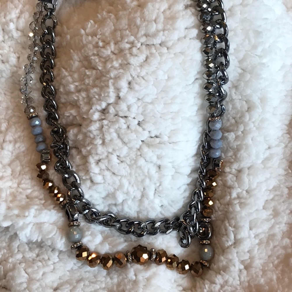 Vera Wang Necklace - Metals & Beads combination in Double Strands